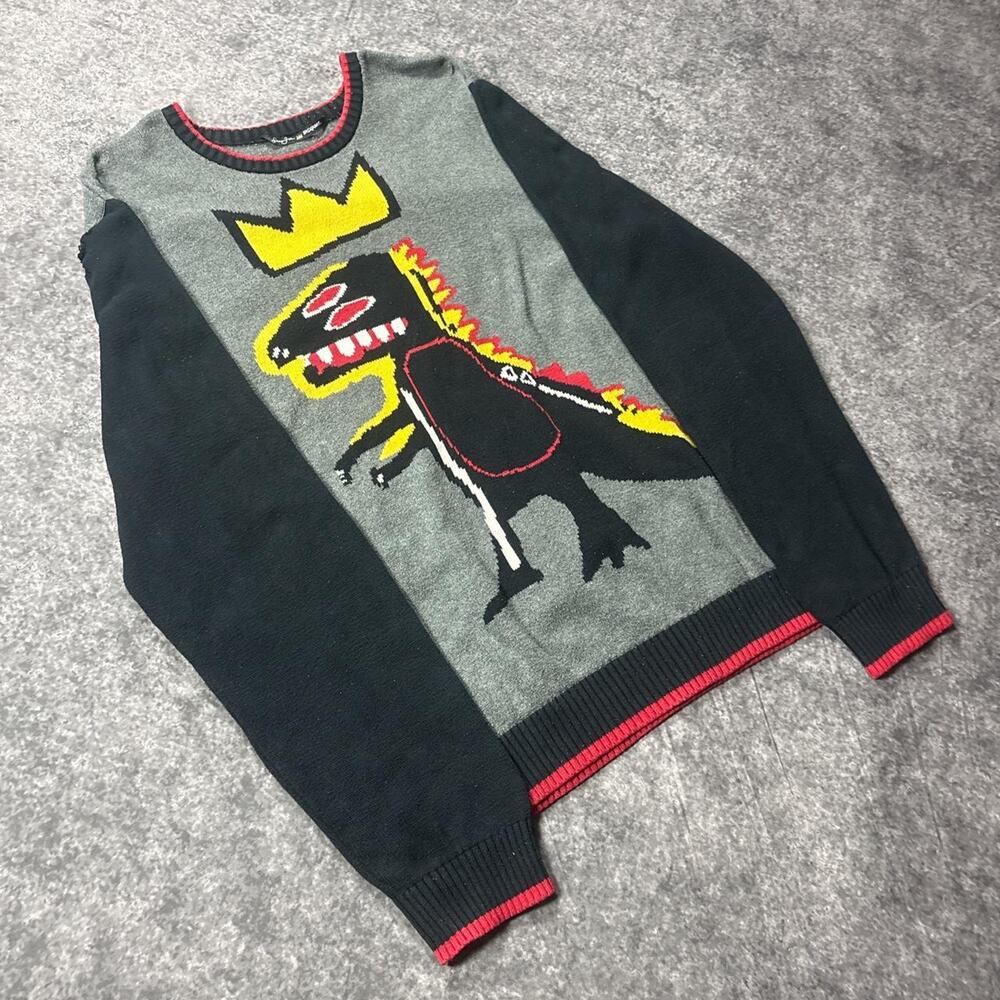 Sean John X Basquiat Men’s Dinosaur Graphic Knit Sweater Size XL